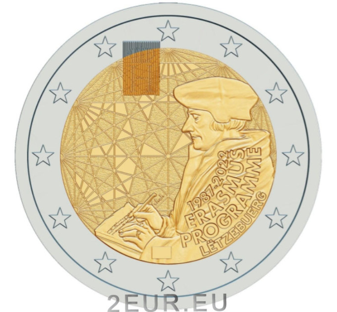 Luxemburg 2 euroa UNC 2022 - 35 vuotta Erasmus