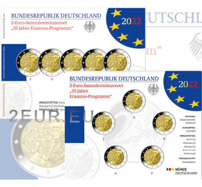 Saksa 2 euron proof 2022 - 35 vuotta Erasmuksesta