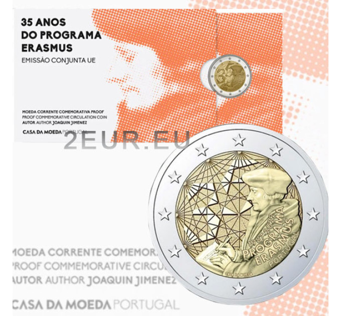 Portugali 2 euroa proof 2022 - 35 vuotta Erasmusta 