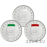 Italia 5 euron hopea BU 2021 - Nutella triptyykki
