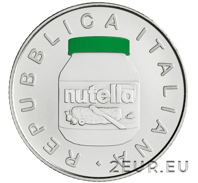 Italia 5 euron hopea BU 2021 - Nutella Green
