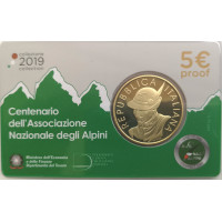 Italia 5 euron hopea BU 2019 - National Alpine Associationin satavuotisjuhla
