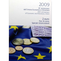 Italia 2 euron BU 2009 - 10 vuotta EMU