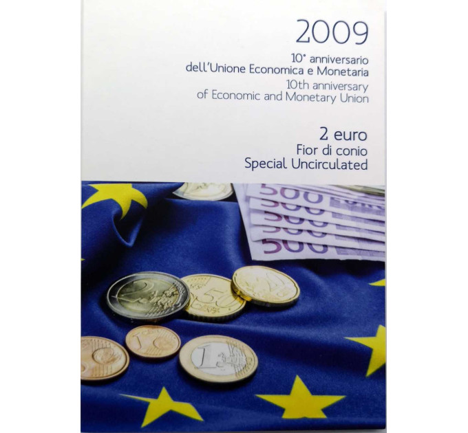 Italia 2 euron BU 2009 - 10 vuotta EMU