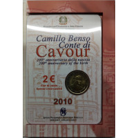 Italia 2 euron BU 2010 – 200 vuotta Camillo Benson kreivi Cavourin syntymästä