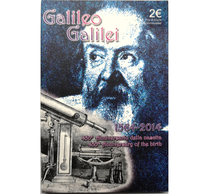 Italia 2 euron BU 2014 - Galileo Galilein syntymän 450 vuotta
