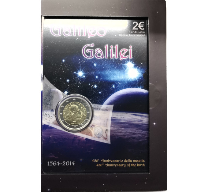 Italia 2 euron BU 2014 - Galileo Galilein syntymän 450 vuotta