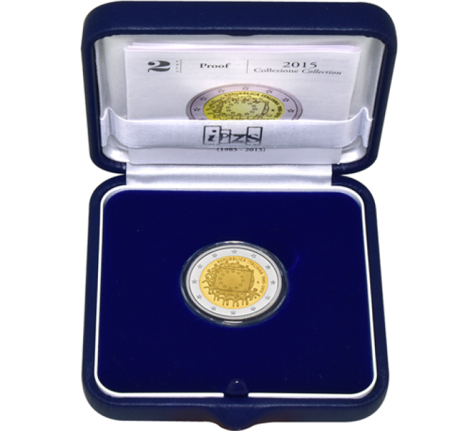 Italian 2 euron proof 2015 - EU:n lipun 30-vuotispäivä